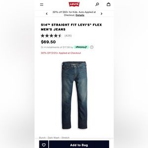NWT 514™ STRAIGHT FIT LEVI'S® FLEX MEN'S JEANS